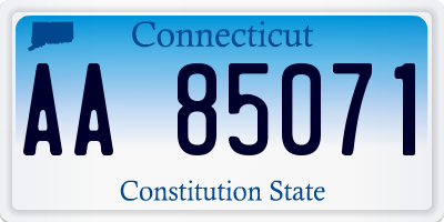 CT license plate AA85071