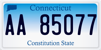 CT license plate AA85077