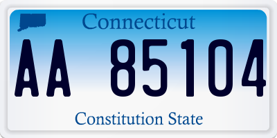 CT license plate AA85104