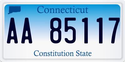 CT license plate AA85117