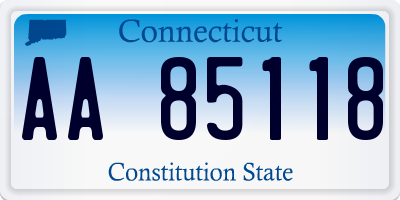 CT license plate AA85118