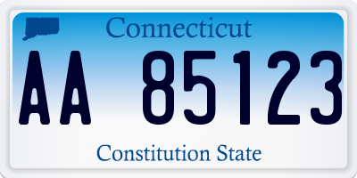 CT license plate AA85123