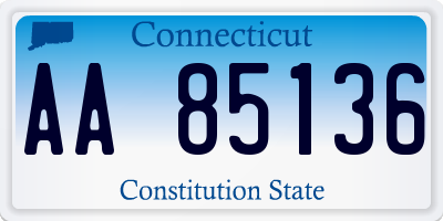 CT license plate AA85136