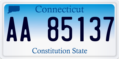 CT license plate AA85137