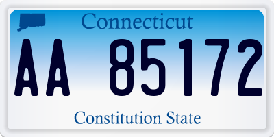 CT license plate AA85172