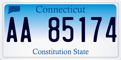 CT license plate AA85174