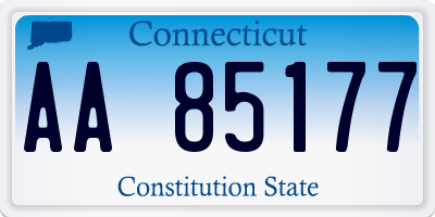 CT license plate AA85177