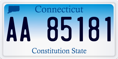 CT license plate AA85181