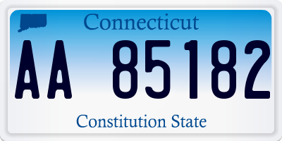 CT license plate AA85182