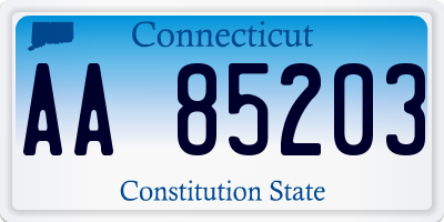 CT license plate AA85203