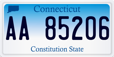 CT license plate AA85206