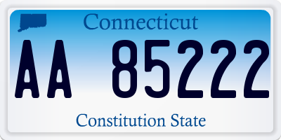 CT license plate AA85222