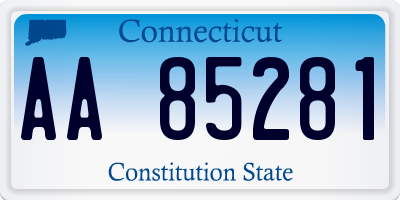 CT license plate AA85281