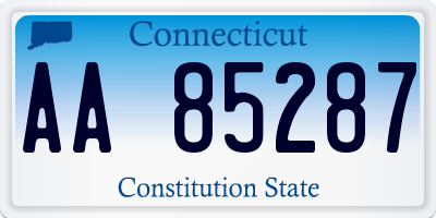 CT license plate AA85287