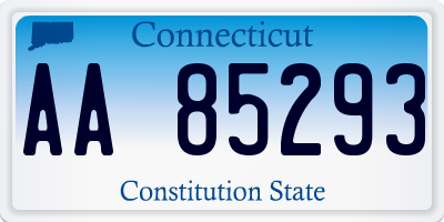 CT license plate AA85293