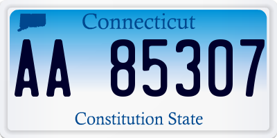 CT license plate AA85307