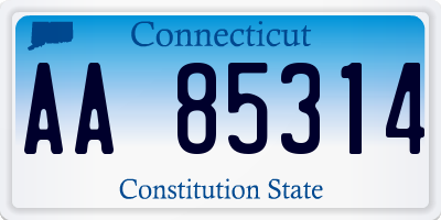 CT license plate AA85314