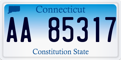 CT license plate AA85317