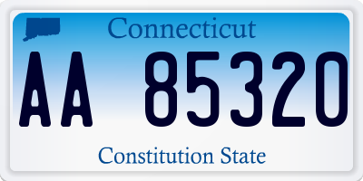 CT license plate AA85320