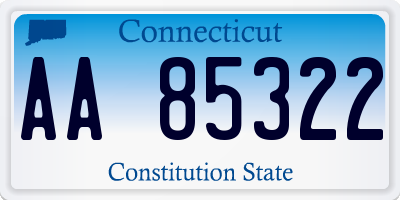 CT license plate AA85322