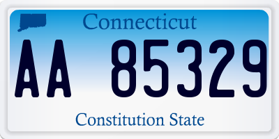 CT license plate AA85329