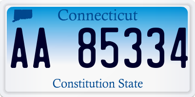 CT license plate AA85334
