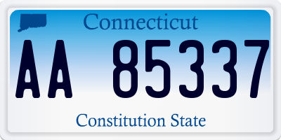 CT license plate AA85337