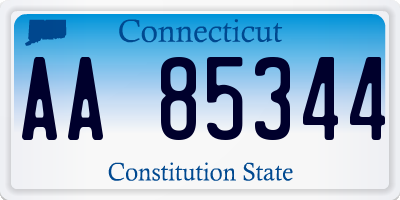 CT license plate AA85344
