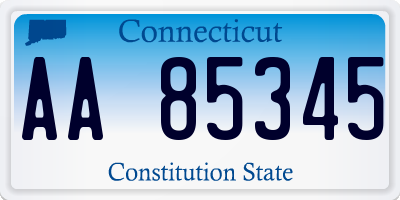 CT license plate AA85345