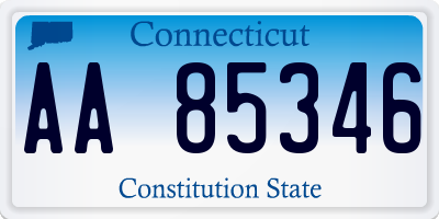 CT license plate AA85346
