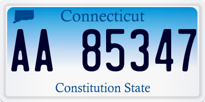 CT license plate AA85347