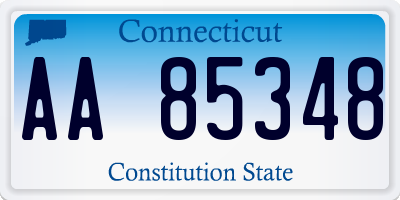 CT license plate AA85348
