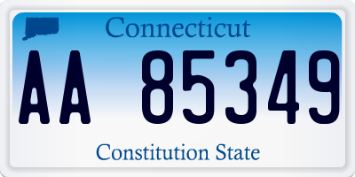 CT license plate AA85349