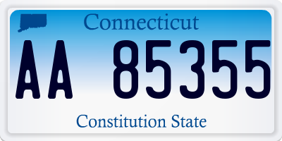 CT license plate AA85355