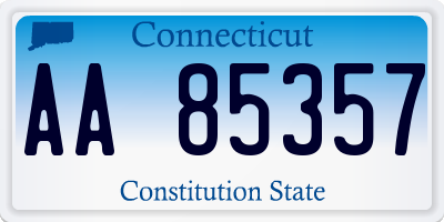 CT license plate AA85357