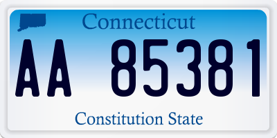 CT license plate AA85381