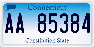 CT license plate AA85384