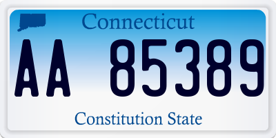 CT license plate AA85389
