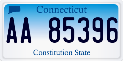 CT license plate AA85396