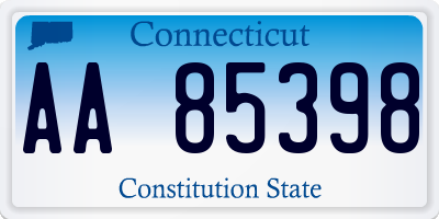 CT license plate AA85398