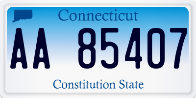 CT license plate AA85407