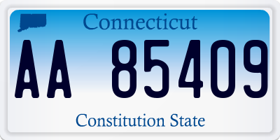 CT license plate AA85409