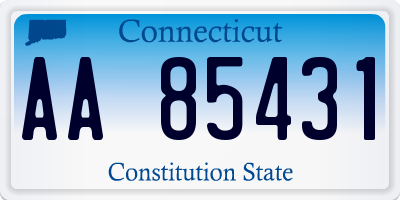 CT license plate AA85431