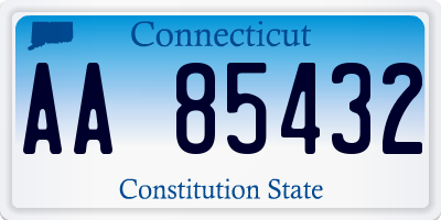 CT license plate AA85432