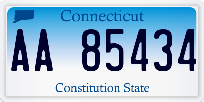 CT license plate AA85434
