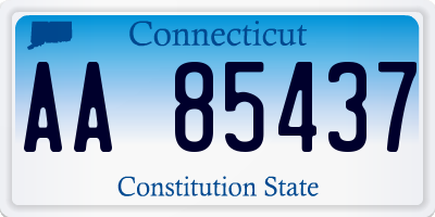 CT license plate AA85437