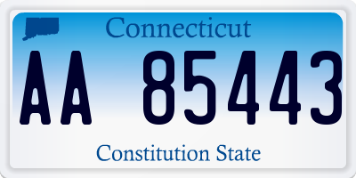 CT license plate AA85443