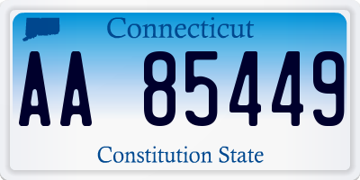 CT license plate AA85449