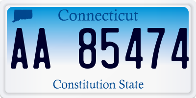 CT license plate AA85474