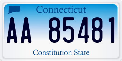 CT license plate AA85481